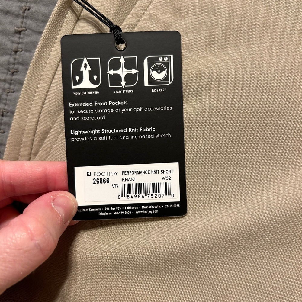 FootJoy Performance Khaki Shorts NWT - Picture 2 of 3
